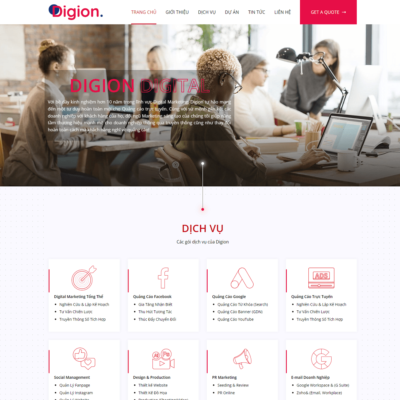 Thiết kế web công ty Agency Digital Marketing Online