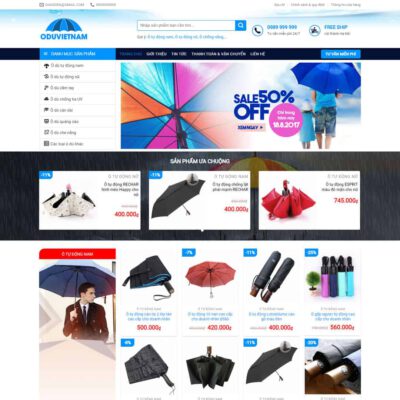 Thiết kế web bán ô dù, áo mưa