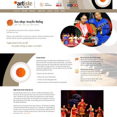 Thiết kế web giới thiệu Artiste School