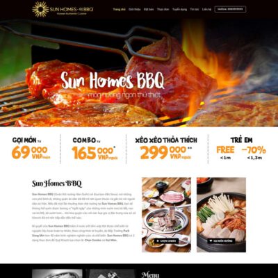 Thiết kế web giới thiệu nhà hàng bbq