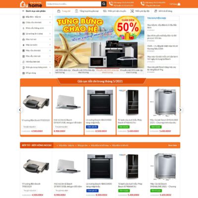 Thiết kế web bán bếp từ, bếp hồng ngoại