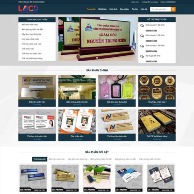 Thiết kế web dịch vụ làm biển chức danh, thẻ văn phòng