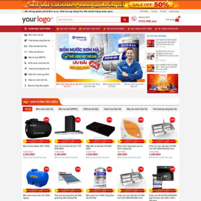 Thiết kế web bán bồn nước, đồ gia dụng