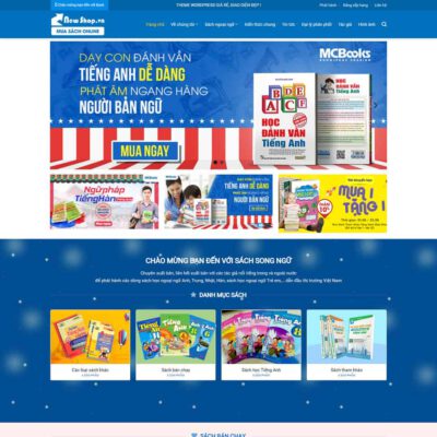 Thiết kế web Shop bán sách, ebook