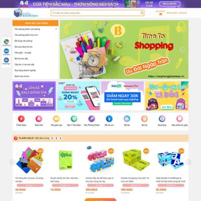 Thiết kế web bán sách, văn phòng phẩm 02