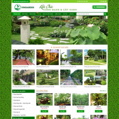 Thiết kế web bán cây xanh, kiến trúc cảnh quan