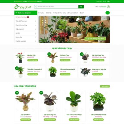 Thiết kế web bán cây xanh, tiểu cảnh