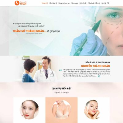 Thiết kế web dịch vụ thẩm mỹ, phòng khám