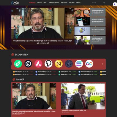 Thiết kế web tin tức bitcoin, crypto