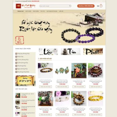 Thiết kế web đá quý, vật phẩm phong thủy 01