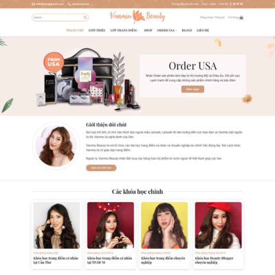Thiết kế web khóa học dạy trang điểm