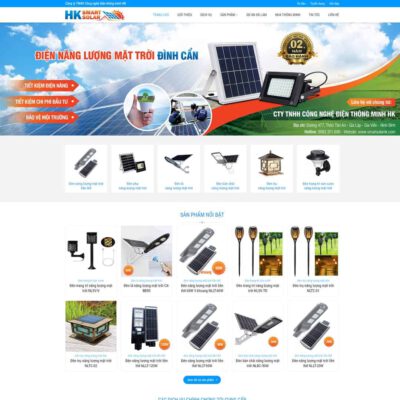 Thiết kế web bán đèn led, thiết bị năng lượng mặt trời
