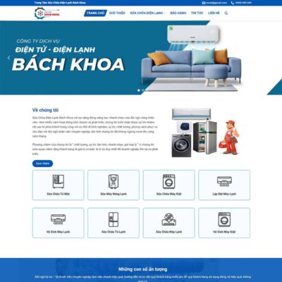 Thiết kế web dịch vụ sửa chữa điện lạnh