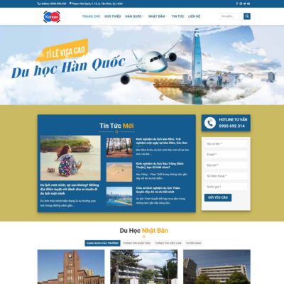 Thiết kế web công ty du học Hàn Quốc