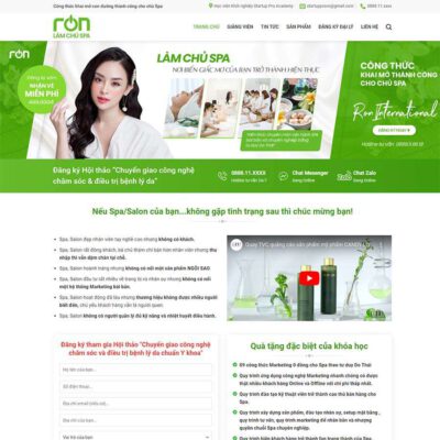 Thiết kế web đào tạo chủ Spa