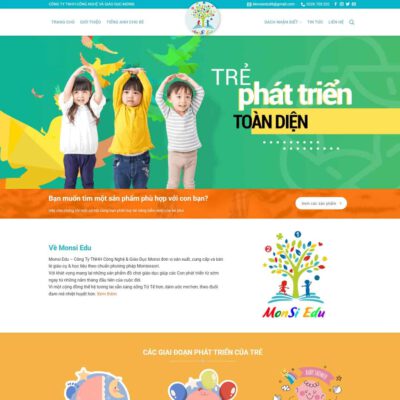 Thiết kế web bán đồ chơi, thiết bị giáo dục cho trẻ