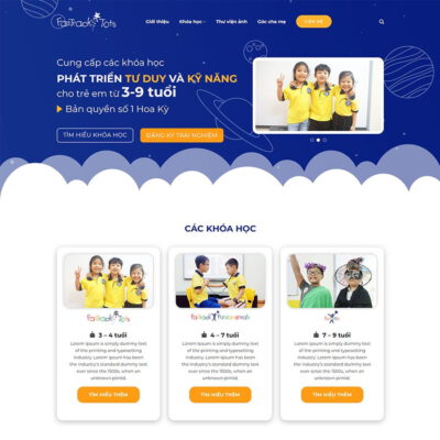 Thiết kế web khóa học cho trẻ em