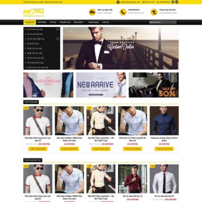 Thiết kế web shop thời trang nam