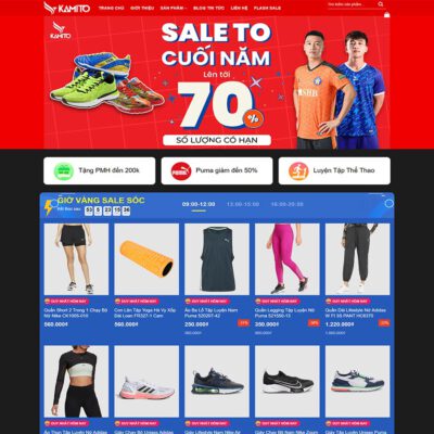 Thiết kế web bán giày dép, đồ thể thao
