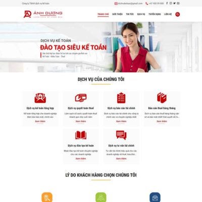 Thiết kế web giới thiệu công ty dịch vụ kế toán
