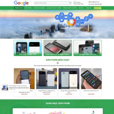 Thiết kế web bán hàng, dịch vụ google shop