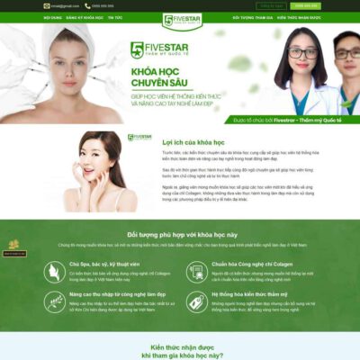 Thiết kế web giới thiệu khóa học làm đẹp