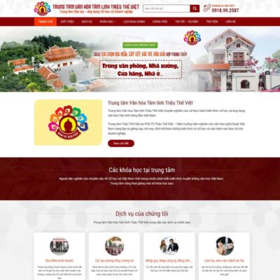 Thiết kế web trung tâm đào tạo phong thủy