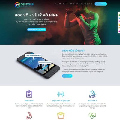 Thiết kế web Landing page giới thiệu lớp học võ thuật