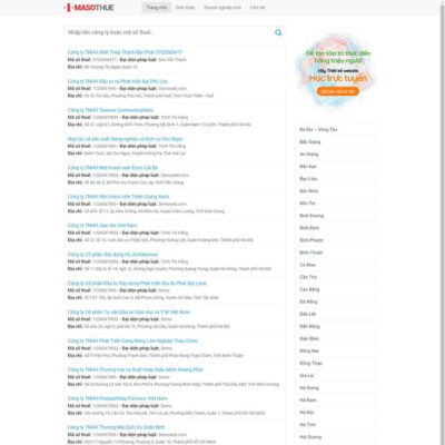 Thiết kế web tra cứu mã số thuế giống ( thongtincongty.com )