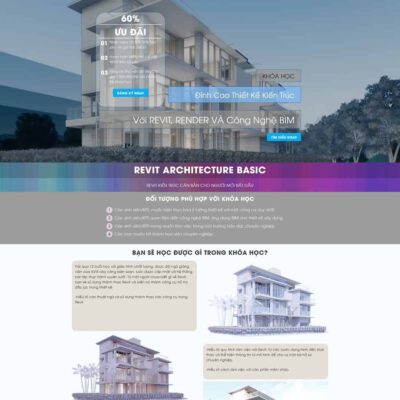 Thiết kế web Landing page khóa học phần mềm thiết kế
