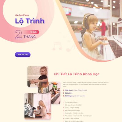 Thiết kế web landing page khóa học đàn Piano