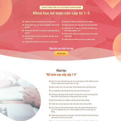 Thiết kế web landing page khóa học kế toán