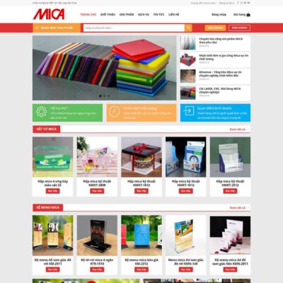 Thiết kế web bán sản phẩm từ mica