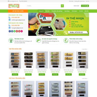 Thiết kế web bán sản phẩm in nhựa, thẻ văn phòng