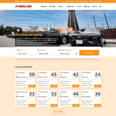 Thiết kế web nhà xe, thuê xe