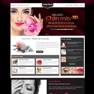 Thiết kế web dịch vụ phun xăm thẩm mỹ