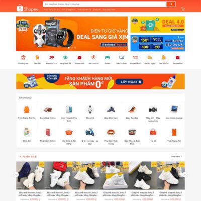 Thiết kế web bán hàng giống Shopee