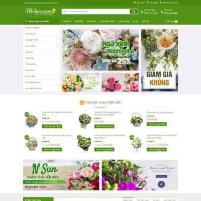 Thiết kế web cửa hàng bán hoa 01