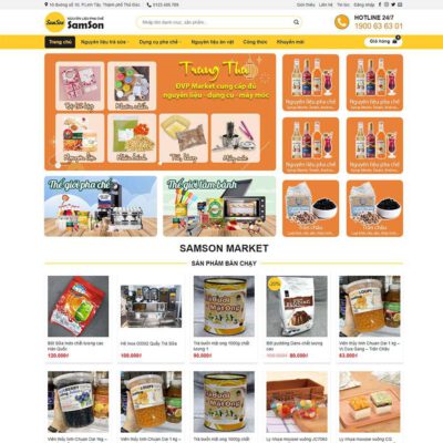 Thiết kế web bán nguyên liệu trà sữa
