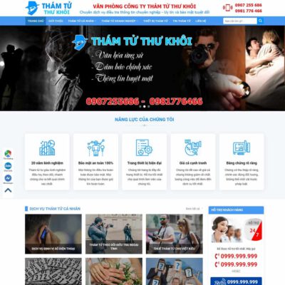 Thiết kế web công ty, dịch vụ thám tử
