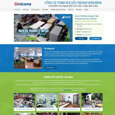 Thiết kế web thu mua, thanh lý đồ cũ