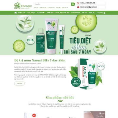 Thiết kế web Mỹ phẩm, trị mụn