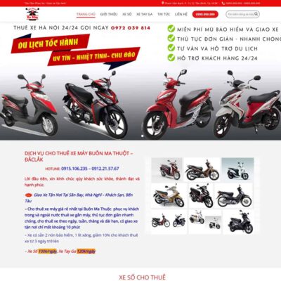 Thiết kế web dịch vụ cho thuê xe máy