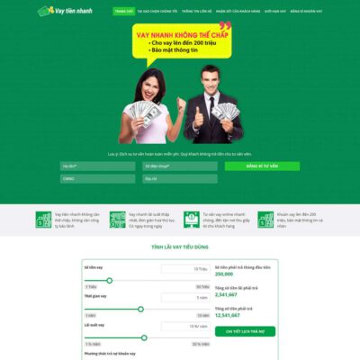 Thiết kế web dịch vụ tín dụng, vay tiền nhanh