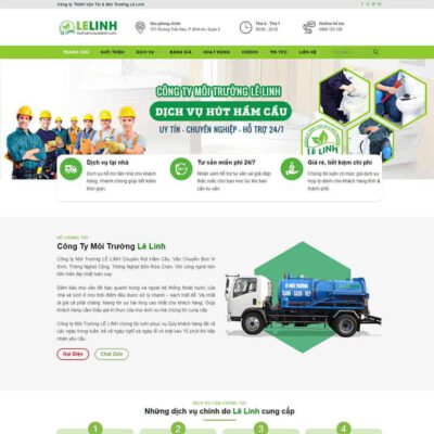 Thiết kế web dịch vụ hút bể phốt, vệ sinh