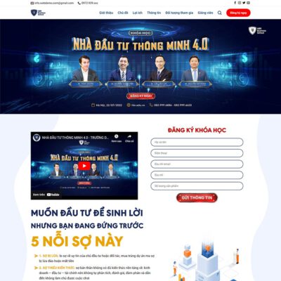 Thiết kế web khóa học đầu tư