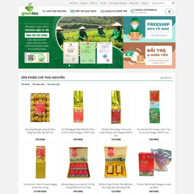 Thiết kế web bán trà xanh 03
