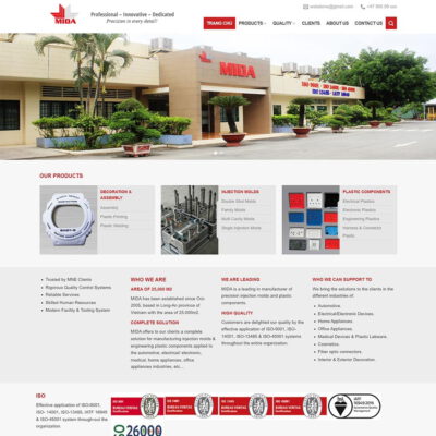 Thiết kế web công ty sản xuất linh kiện