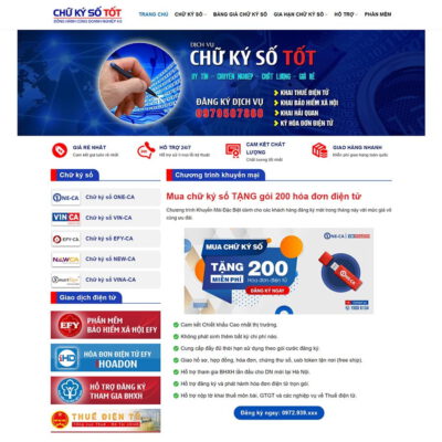 Thiết kế web dịch vụ chữ ký số