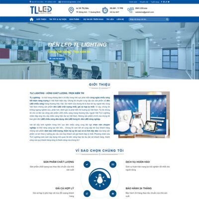 Thiết kế web công ty sản xuất đèn Led